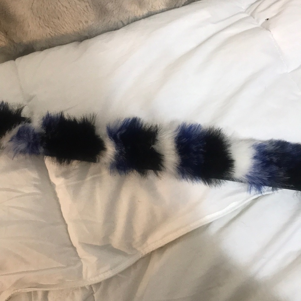 Maje Bag strap. Blue, black, and white